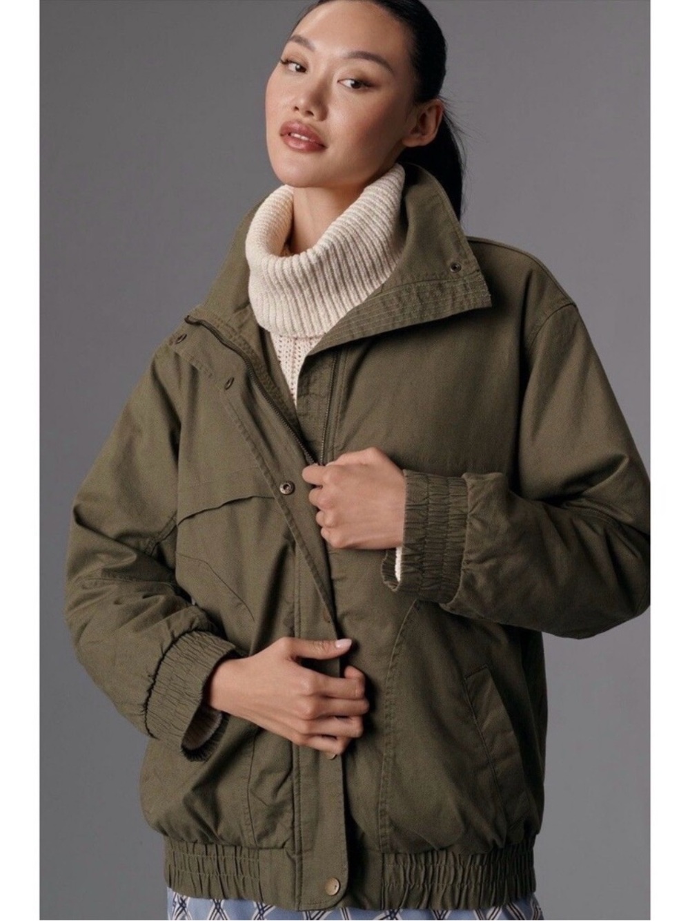 Anthropologie Pilcro Oversized Bomber Jacket.